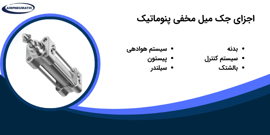 اجزای جک میل مخفی پنوماتیک